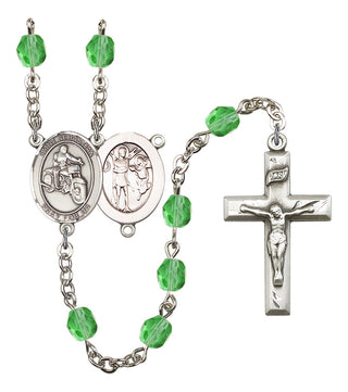 Saint Sebastian and Motorcycle Rosary with Peridot Beads