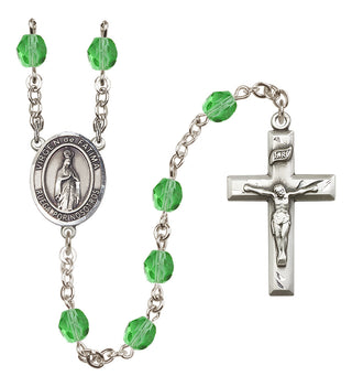 Silver-Plated 6mm Virgen de Fatima  Engraved Catholic Rosaries