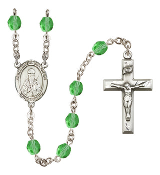 Silver-Plated 6mm Saint Basil the Great  Engraved Catholic Rosaries