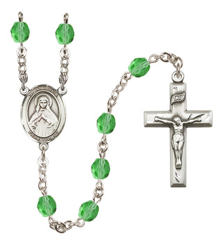 Silver-Plated 6mm Saint Olivia  Engraved Catholic Rosaries