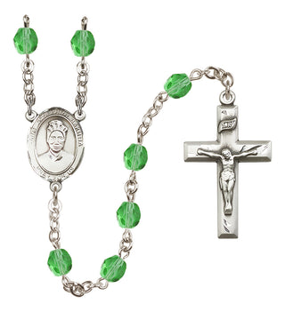 Silver-Plated 6mm Saint Josephine Bakhita  Engraved Catholic Rosaries