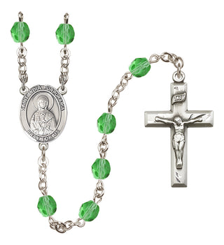 Silver-Plated 6mm Saint Lydia Purpuraria  Engraved Catholic Rosaries