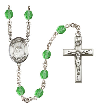 Silver-Plated 6mm Saint Winifred of Wales  Engraved Catholic Rosaries