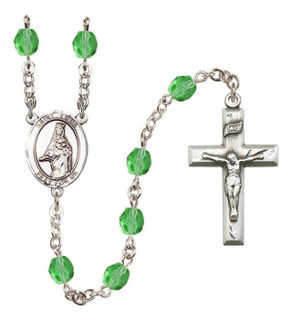 Silver-Plated 6mm Saint Emma Uffing  Engraved Catholic Rosaries