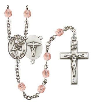 Saint Agatha and Nurse Rosary with Pink Beads