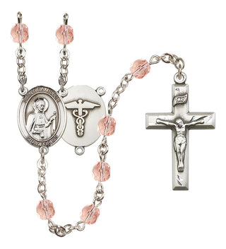 Silver-Plated 6mm Saint Camillus of Lellis / Nurse Rosary