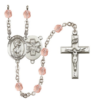 Silver-Plated 6mm Saint Christopher / EMT Rosary