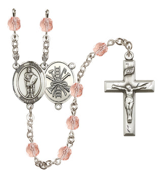 Silver-Plated 6mm Saint Florian/Firefighter Rosary