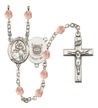 Silver-Plated 6mm Saint Joan of Arc /Coast Guard Rosary