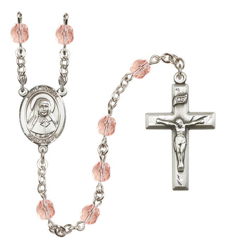 Silver-Plated 6mm Saint Louise de Marillac  Engraved Catholic Rosaries