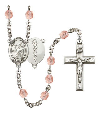 Saint Luke the Apostle and Doctor Rosary with Pink Beads