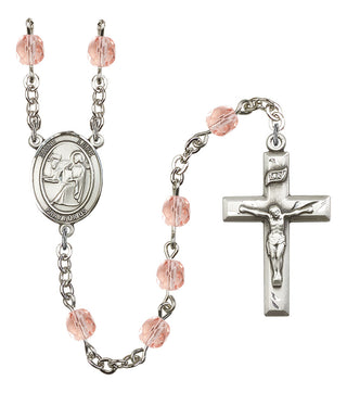 Saint Luke the Apostle Rosary with Pink Beads