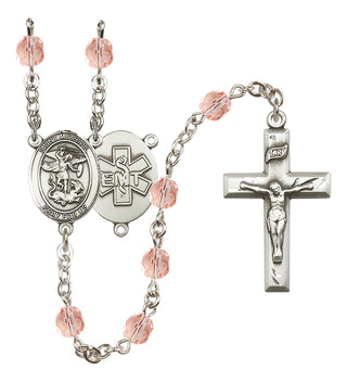 Silver-Plated 6mm Saint Michael / EMT Rosary