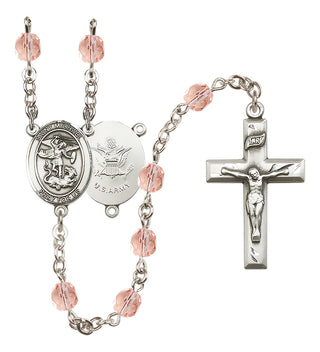 Silver-Plated 6mm Saint Michael / Army Rosary