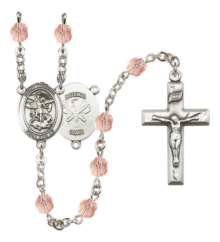 Silver-Plated 6mm Saint Michael / Nat'l Guard Rosary