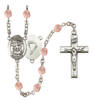 Silver-Plated 6mm Saint Michael / Paratrooper Rosary