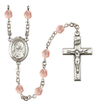 Silver-Plated 6mm Saint Monica  Engraved Catholic Rosaries