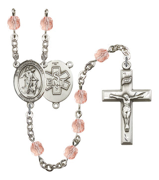 Guardian Angel and EMT Rosary with Pink Beads