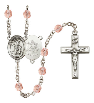 Silver-Plated 6mm Guardian Angel / Army Rosary