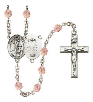 Silver-Plated 6mm Guardian Angel / Nat'l Guard Rosary