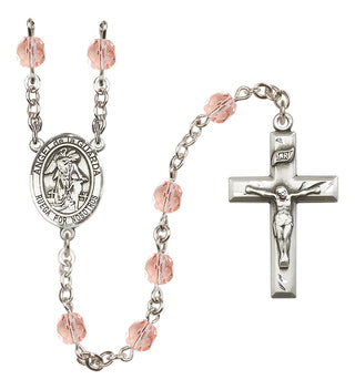 Silver-Plated 6mm Angel de la Guardia  Engraved Catholic Rosaries