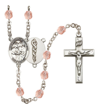 Silver-Plated 6mm Saints Cosmas & Damian / Doctors Rosary