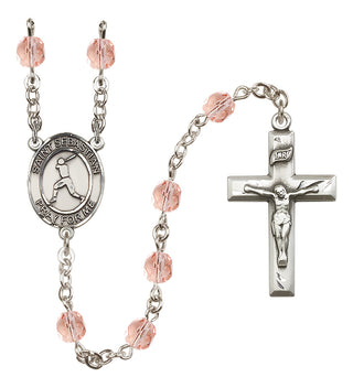 Silver-Plated 6mm Saint Sebastian/Baseball Rosary