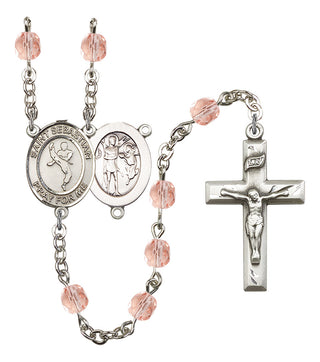 Saint Sebastian and Martial Arts Rosary with Pink Beads