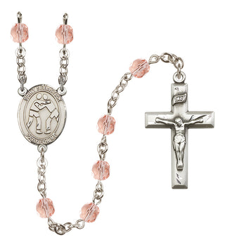 Silver-Plated 6mm Saint Sebastian/Wrestling Rosary