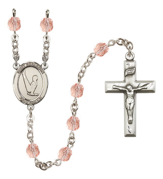 Silver-Plated 6mm Saint Sebastian/Gymnastics Rosary