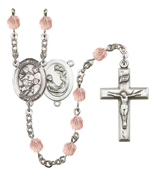 Saint Cecilia and Marching Band Rosary with Pink Beads