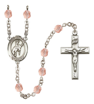 Silver-Plated 6mm Saint Sebastian / Rodeo Rosary