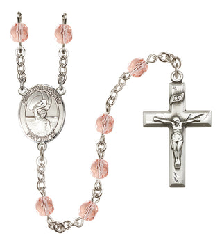 Silver-Plated 6mm Saint Christopher/Water Polo Men Rosary