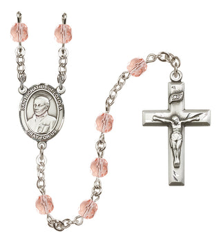 Silver-Plated 6mm Saint Ignatius of Loyola  Engraved Catholic Rosaries