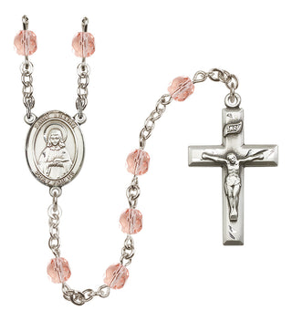 Silver-Plated 6mm Saint Lillian  Engraved Catholic Rosaries