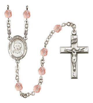 Silver-Plated 6mm Saint Joseph Freinademetz  Engraved Catholic Rosaries