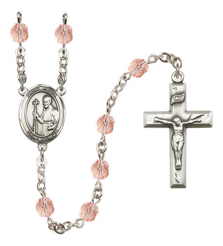 Silver-Plated 6mm Saint Regis  Engraved Catholic Rosaries
