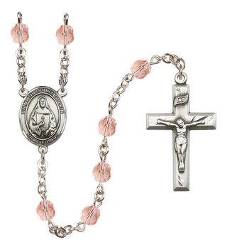Silver-Plated 6mm Saint Theodora  Engraved Catholic Rosaries