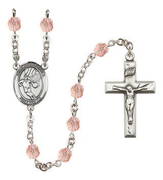 Silver-Plated 6mm Saint Christopher/Basketball Rosary