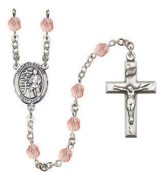 Silver-Plated 6mm Saint Sebastian/Karate Rosary
