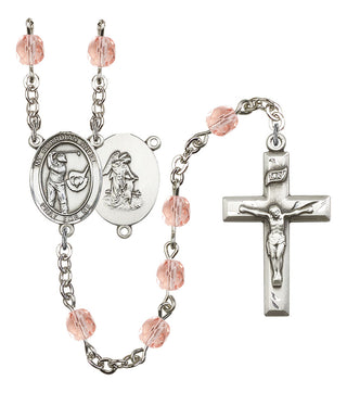Guardian Angel and Golf Rosary with Pink Beads