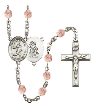 Guardian Angel and Men's Track & Field Rosary with Pink Beads