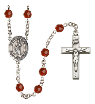 Silver-Plated 6mm Santa Barbara  Engraved Catholic Rosaries