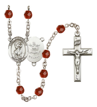 Silver-Plated 6mm Saint Christopher / Army Rosary