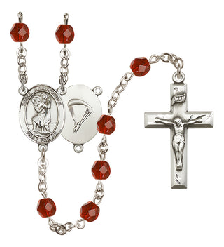 Silver-Plated 6mm Saint Christopher / Paratrooper Rosary