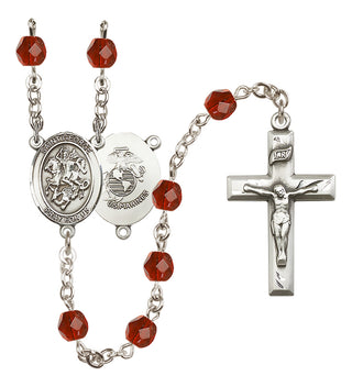 Silver-Plated 6mm Saint George / Marines Rosary