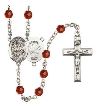 Silver-Plated 6mm Saint George / Nat'l Guard Rosary