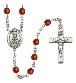 Silver Plated 6mm Fire Polished Saint Henry II Rosary in Ruby