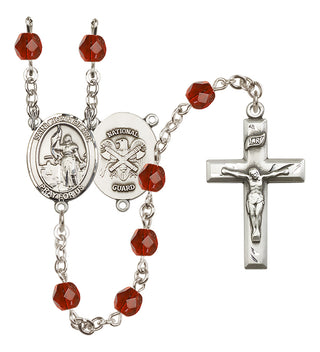 Silver-Plated 6mm Saint Joan of Arc / Nat'l Guard Rosary