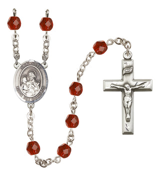 Silver Plated 6mm Fire Polished San Jose Rosary in Ruby